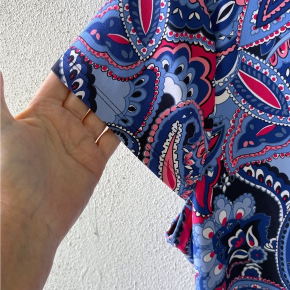 Talbots Plus sheath Dress with Side Knot Cap Sleeves Midi Length Career Church - Picture 4 of 10